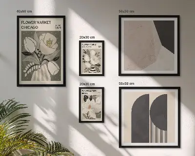Gallery wall Stylish floral arrangements