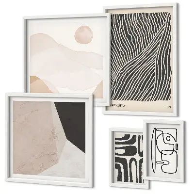 Framed photo set Minimalist earth patterns abstract