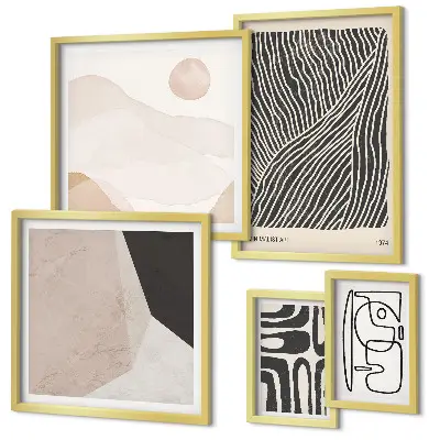 Framed photo set Minimalist earth patterns abstract