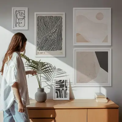 Framed photo set Minimalist earth patterns abstract