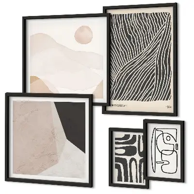 Framed photo set Minimalist earth patterns abstract