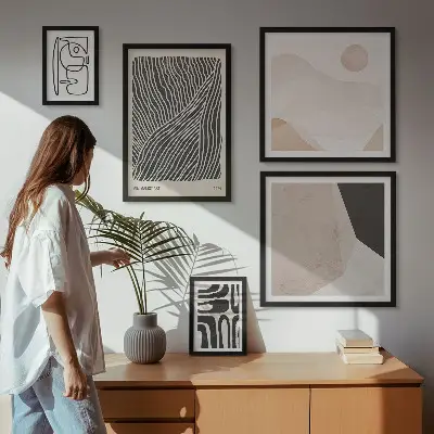 Framed photo set Minimalist earth patterns abstract
