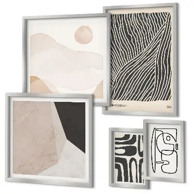 Framed photo set Minimalist earth patterns abstract