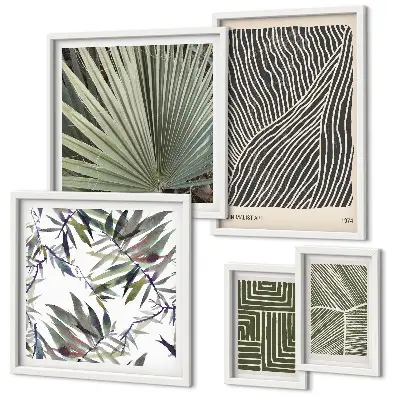 Minimalist plant wall art set of 5 pieces