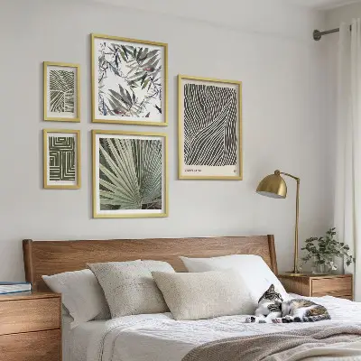 Minimalist plant wall art set of 5 pieces