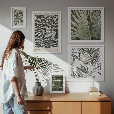 Minimalist plant wall art set of 5 pieces
