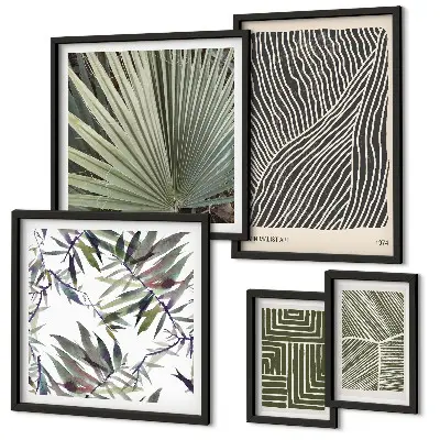 Minimalist plant wall art set of 5 pieces