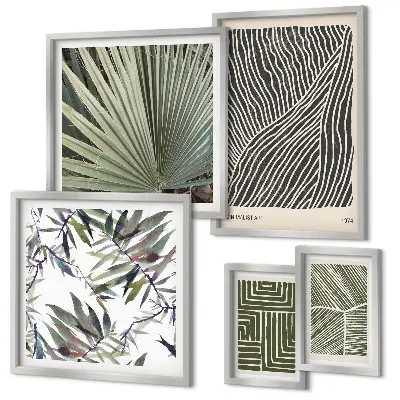 Minimalist plant wall art set of 5 pieces