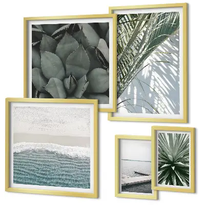 Gallery wall Tropical plants with the sea