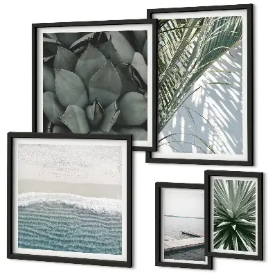 Gallery wall Tropical plants with the sea
