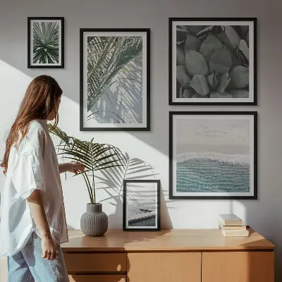Gallery wall Tropical plants with the sea