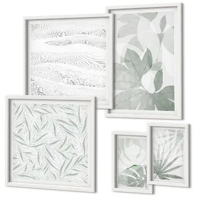 Gallery wall Plant greenery motifs