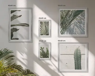 Framed photo set Modern plant accents