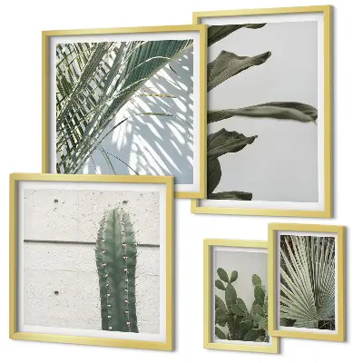 Framed photo set Modern plant accents