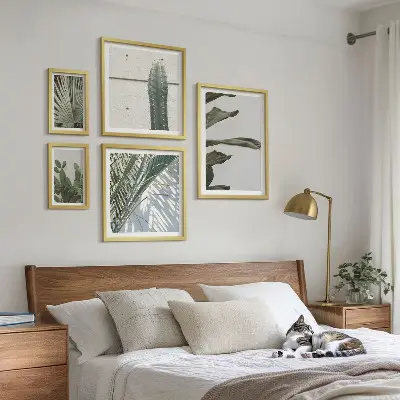 Framed photo set Modern plant accents
