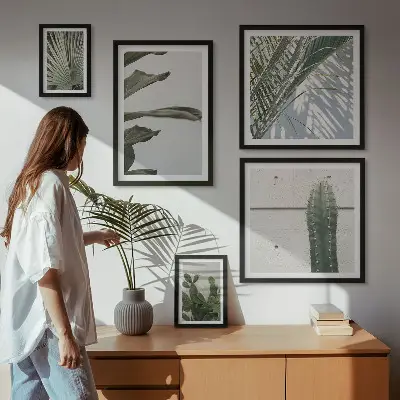 Framed plant photo set modern accents