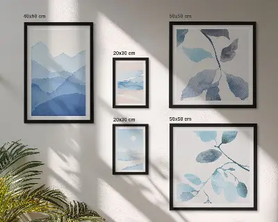 Nature blue minimalist wall art set of 5 pieces