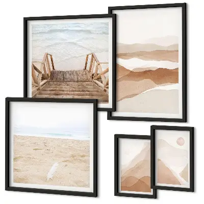 Gallery wall Minimalist beaches and mountains