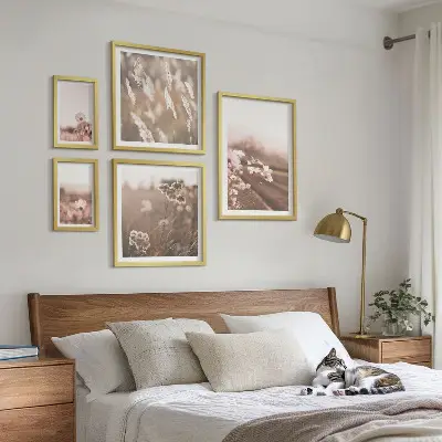 Framed photo set Floral motifs of delicate nature