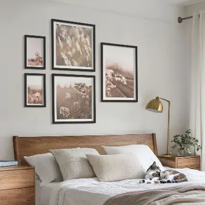 Framed photo set Floral motifs of delicate nature