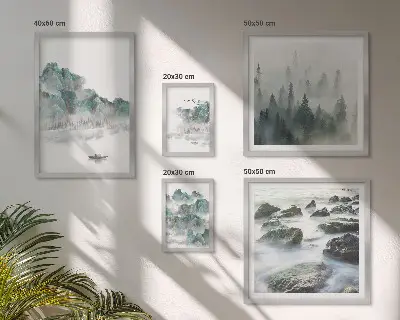 Framed photo set Peaceful landscapes with water