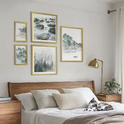 Framed photo set Peaceful landscapes with water