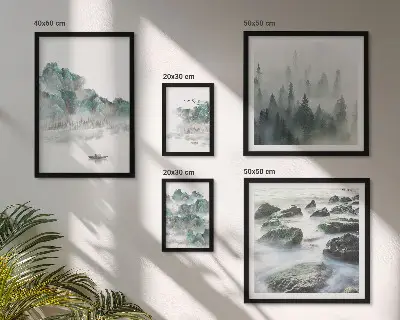Framed photo set Peaceful landscapes with water