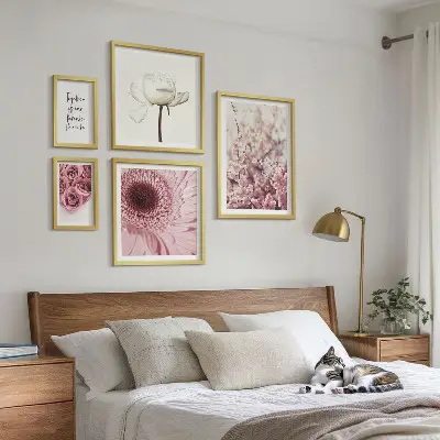 Floral romantic wall art set of 5 pieces