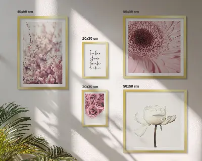 Floral romantic wall art set of 5 pieces