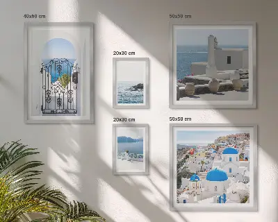 Set of 5 wall art pieces Mediterranean Greece views