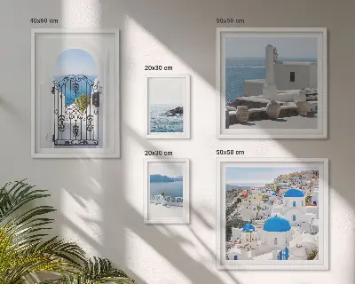 Set of 5 wall art pieces Mediterranean Greece views