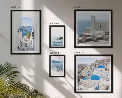 Set of 5 wall art pieces Mediterranean Greece views