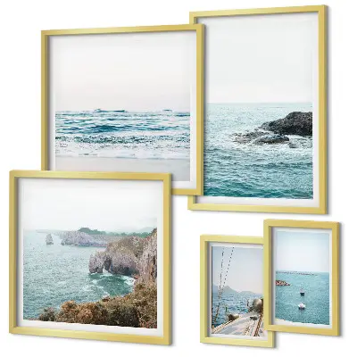 Gallery wall tranquil sea views with beaches and cliffs
