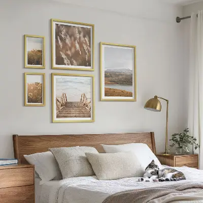 Framed photo set Natural landscapes of the lake field