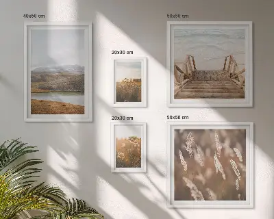 Framed photo set Natural landscapes of the lake field