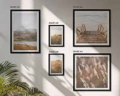 Framed photo set Natural landscapes of the lake field