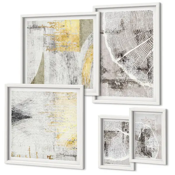 Set of 5 wall art pieces Abstract neutral patterns