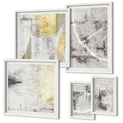 Set of 5 wall art pieces Abstract neutral patterns