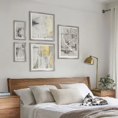Set of 5 wall art pieces Abstract neutral patterns