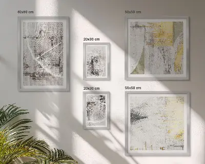 Set of 5 wall art pieces with abstract neutral patterns