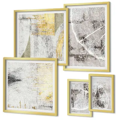Set of 5 wall art pieces Abstract neutral patterns