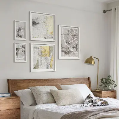 Set of 5 wall art pieces Abstract neutral patterns