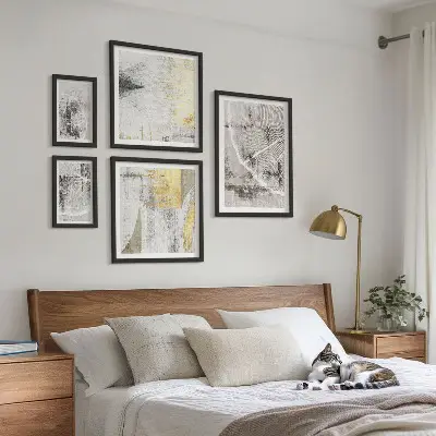 Set of 5 wall art pieces Abstract neutral patterns