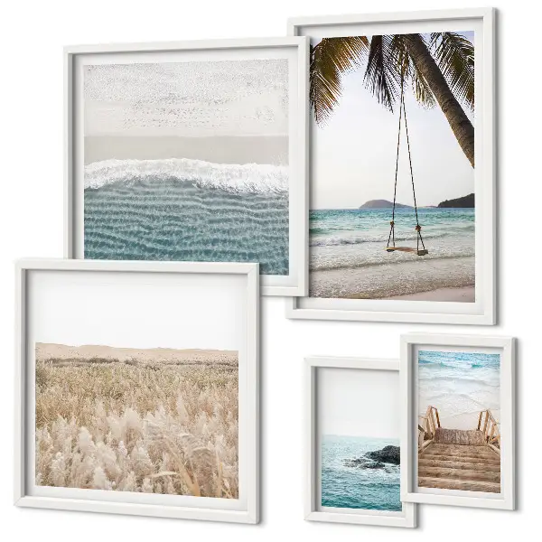 Set of 5 wall art pieces Relaxing seaside views