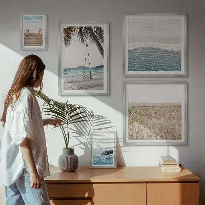 Set of 5 wall art pieces Relaxing seaside views