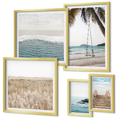 Set of 5 wall art pieces Relaxing seaside views