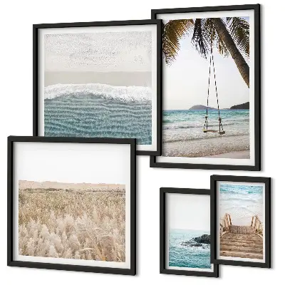 Set of 5 wall art pieces Relaxing seaside views