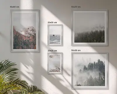 Framed photo set Landscapes mountains forests clouds