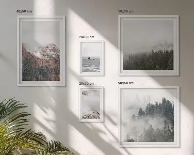 Framed photo set Landscapes mountains forests clouds