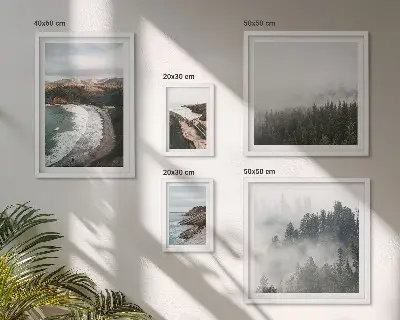 Set of 5 wall art pieces Coastal landscapes, mountain forests